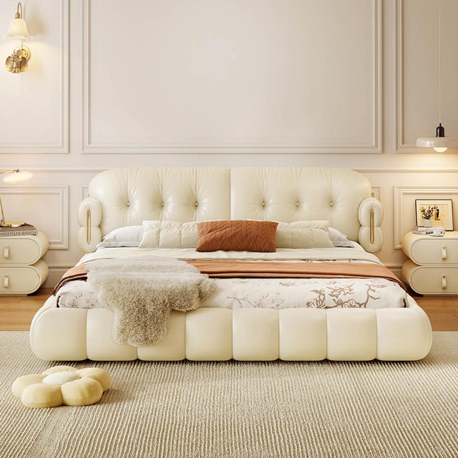 VEROMAN [ワイドダブル]VeroMan もこもこクッションデザイン ベッド