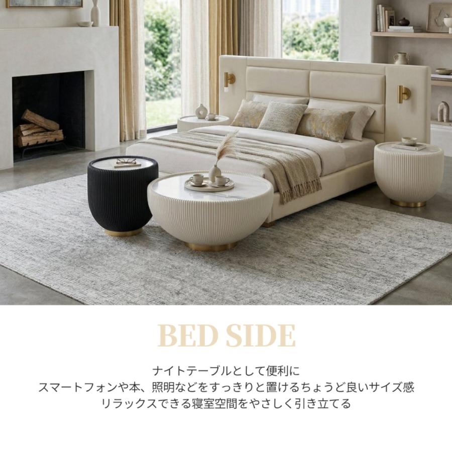 [2点セット] VeroMan サイドテーブルセット サイドテーブル 2点 大理石風 人工大理石天板 ナイトテーブル リビング モダン おしゃれ 韓国インテリア_6