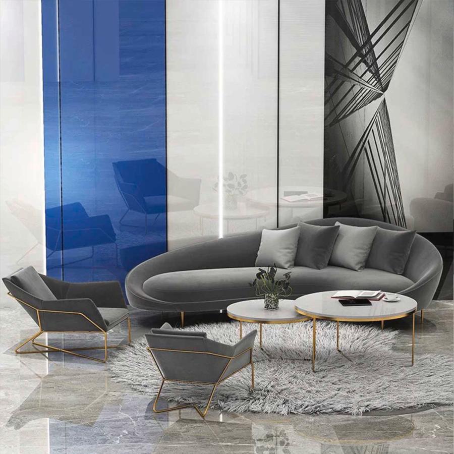 VEROMAN アーチ型 曲線デザイン ソファ やわらかフォルム やさしい座り