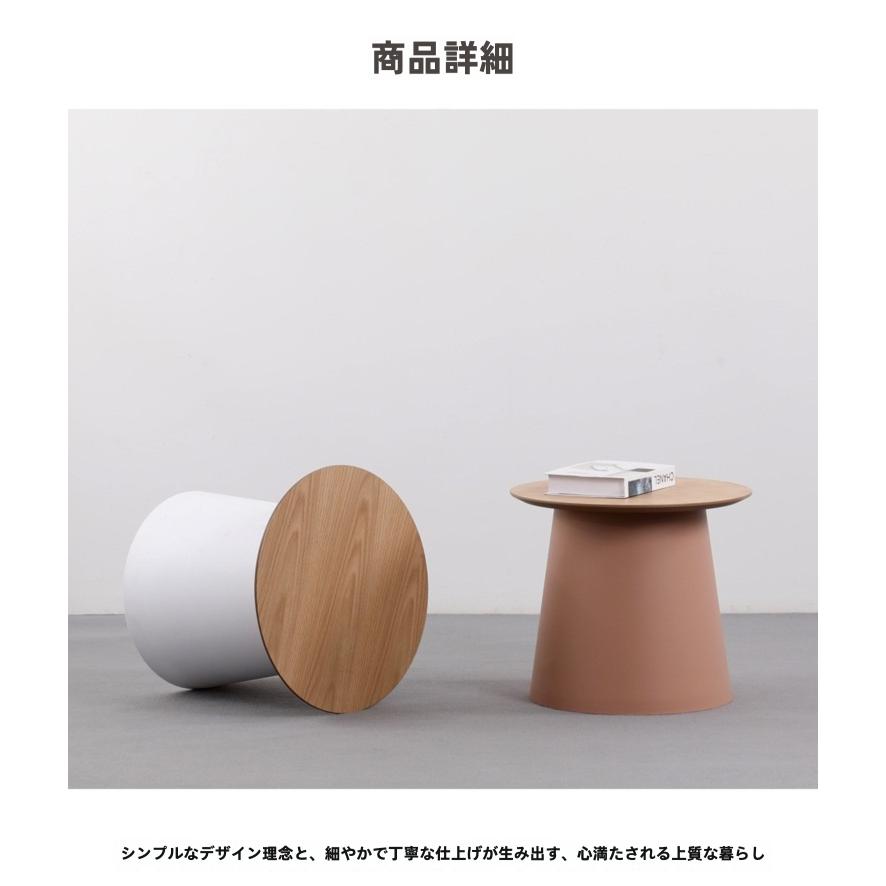VeroMan 丸型サイドテーブル スタイリッシュ 円形 コーヒーテーブル コンパクト リビング ダイニング 韓国インテリア [幅70cm×高さ36cm]_8