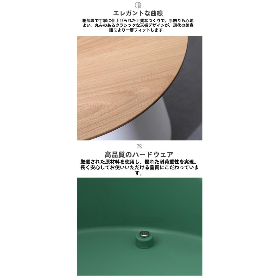 VeroMan 丸型サイドテーブル スタイリッシュ 円形 コーヒーテーブル コンパクト リビング ダイニング 韓国インテリア [幅70cm×高さ36cm]_9