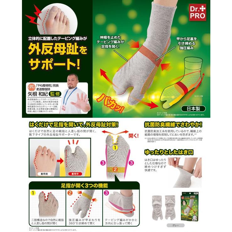 外反母趾 靴下 ケアソックス Dr Pro 外反母趾用ソックス 22cm 24 5cm ソックスタイプ くつ下 テーピング編み サポーター 左右2枚組 抗菌防臭 Relieve 通販 Yahoo ショッピング