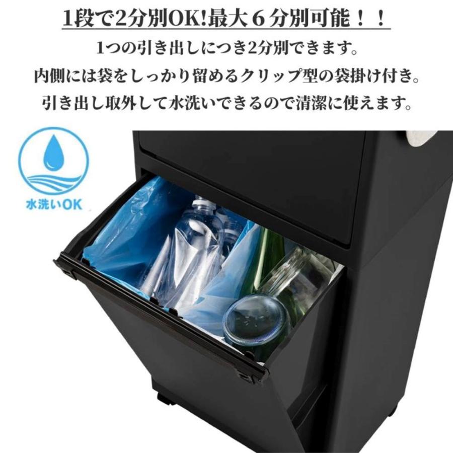 天馬 ゴミ箱 分別 2段 縦型 スリム 大容量 おしゃれ キッチン 55L ふた