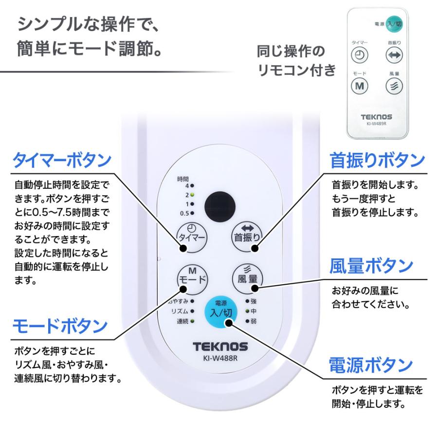 TEKNOS（テクノス） 扇風機 壁掛け リモコン 40cm 壁掛け扇風機 金具