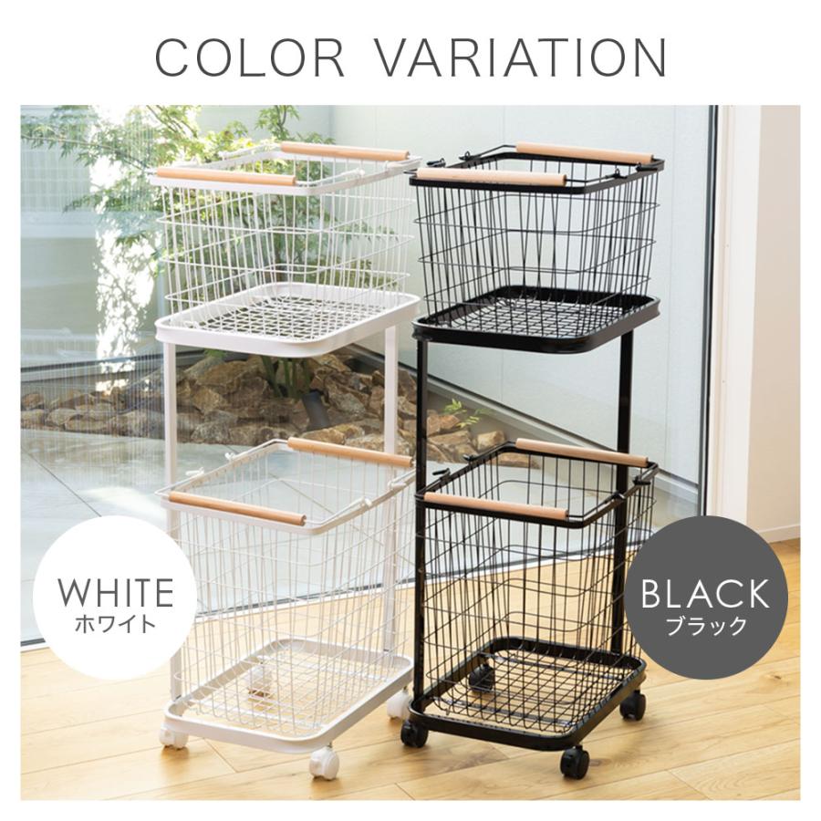 ランドリーバスケット 2段 スリム メッシュ 洗濯カゴ ランドリーワゴン 洗濯物入れ 脱衣かご キャスター ランドリーラック おしゃれ | ブランド登録なし | 12