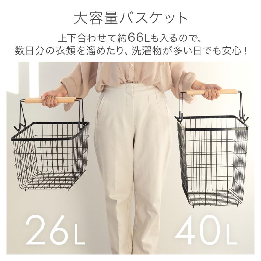 ランドリーバスケット 2段 スリム メッシュ 洗濯カゴ ランドリーワゴン 洗濯物入れ 脱衣かご キャスター ランドリーラック おしゃれ | ブランド登録なし | 06