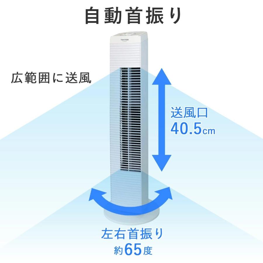 少し値下げします。6500円→5900タワー扇風機　おしゃれ TEKNOS（テクノス） タワーファン 扇風機 首振り リビング おしゃれ