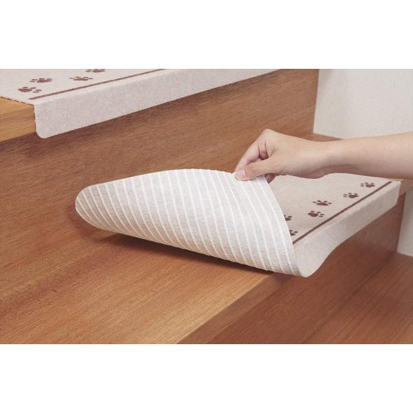 階段 滑り止めマット 階段マット 折り曲げ 15枚 階段用カーペット 洗える 吸着 防音 キズ防止 転倒防止 冷え対策 滑り止め付き階段マット 階段 犬 猫 吸着マット