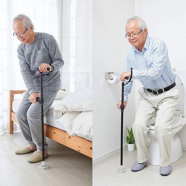 杖 介護 4点 両手 4点杖 女性 男性 自立式 補助ハンドル付き 4本足 ステッキ おしゃれ 伸縮 つかまり立ち 介護用品 四点杖 お助け杖 室内 | ブランド登録なし | 07