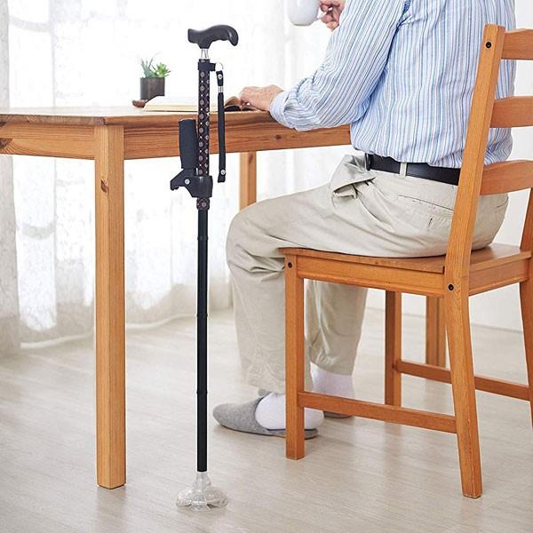杖 介護 4点 両手 4点杖 女性 男性 自立式 補助ハンドル付き 4本足 ステッキ おしゃれ 伸縮 つかまり立ち 介護用品 四点杖 お助け杖 室内 | ブランド登録なし | 08
