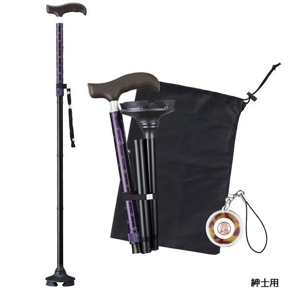 杖 4点杖 おしゃれ 折りたたみ 介護 自立式 介護用 4点杖 四点杖 ネームホルダー付き 高齢者 歩行補助具 コンパクト 折り畳み 歩行補助 リハビリ | ブランド登録なし | 09