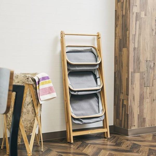 ランドリーバスケット 収納ラック 小物入れ トイレ収納ラック ランドリーラック 木製 竹製折りたたみランドリーラック ２段 ３段ラック 竹製 収納 A Relieve 通販 Yahoo ショッピング