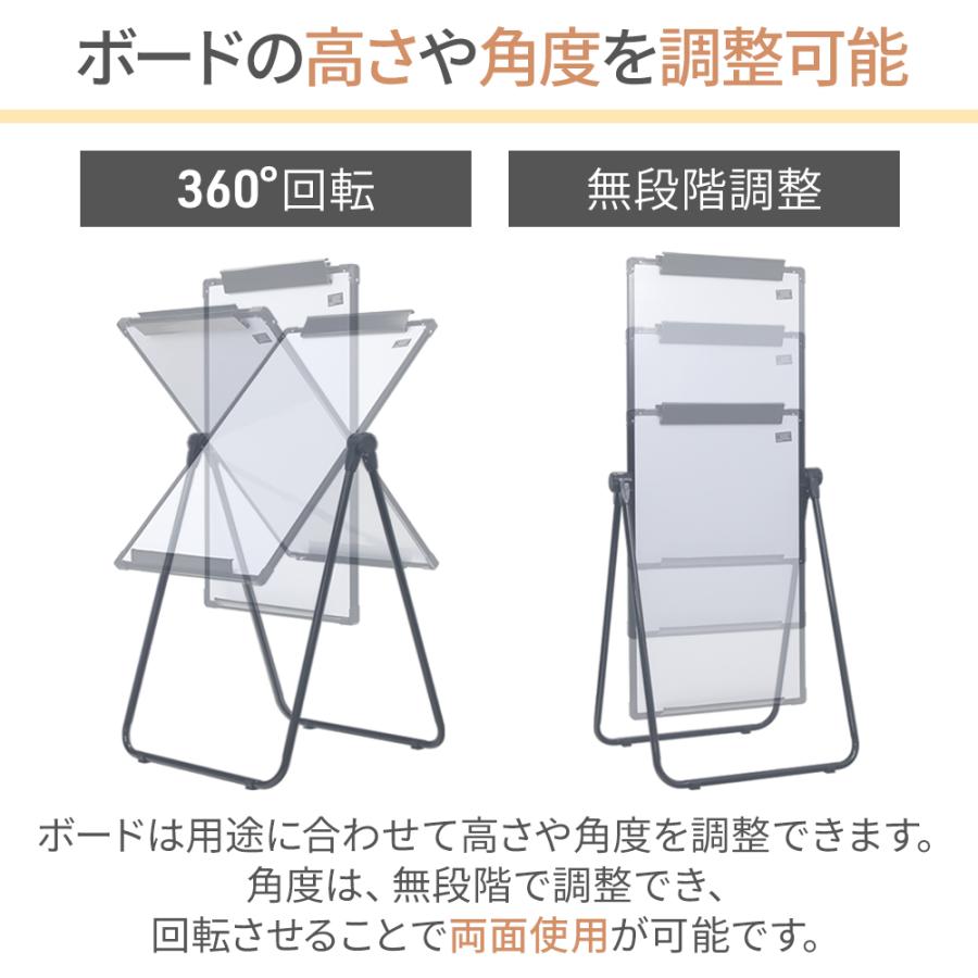 ホワイトボード 脚付き マグネット 持ち運び 自立 両面 折りたたみ