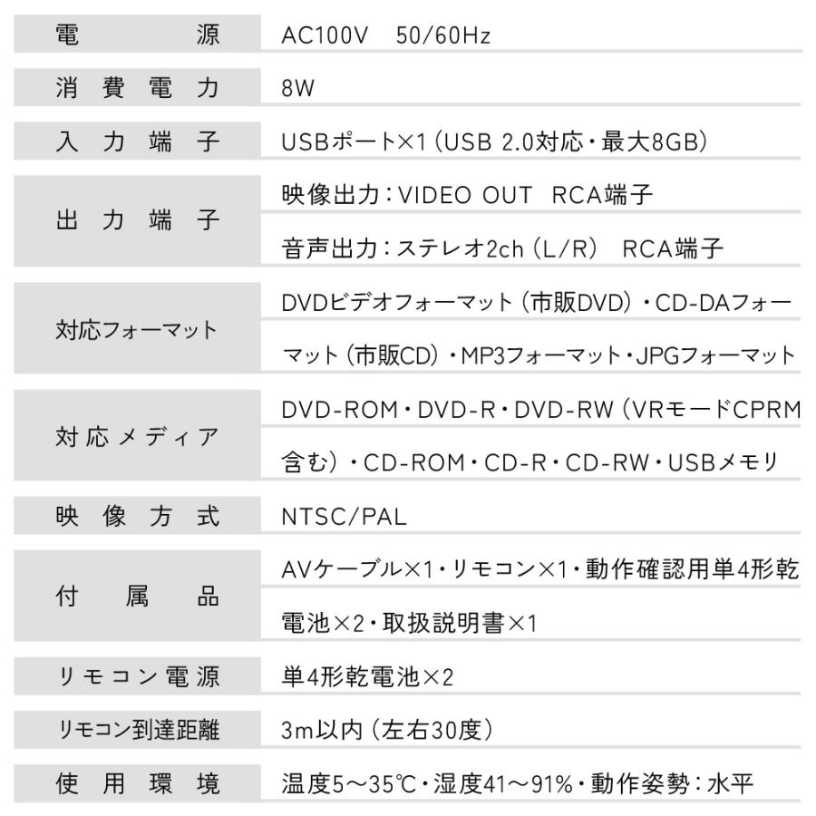 dvdプレーヤー テレビ 接続 ミニDVDプレーヤー 再生専用 CPRM 地デジ 