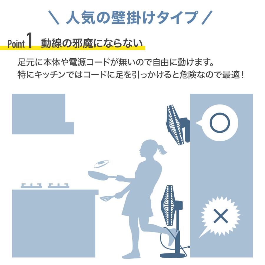 TEKNOS 扇風機 壁掛け DCモーター 40cm 壁掛け扇風機 リモコン付き