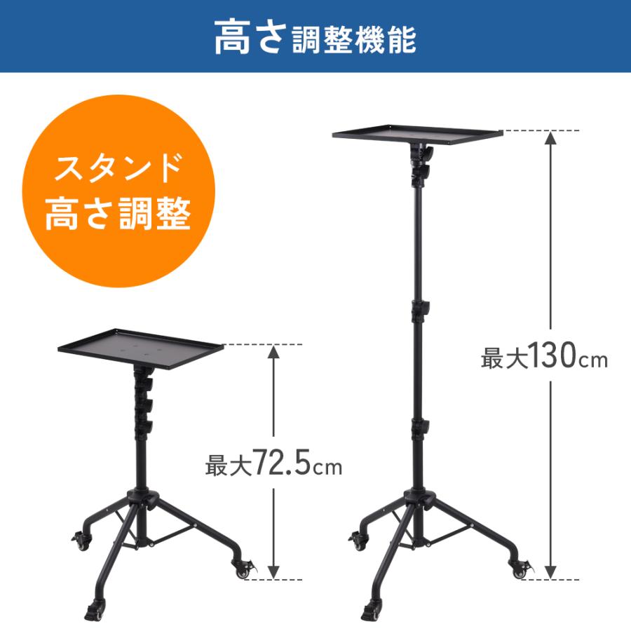 ☆プロジェクタースタンド 三脚式 キャスター付 3段階 高さ調整機能 180° 楽天市場】プロジェクター台 三脚式 プロジェクタースタンド 3