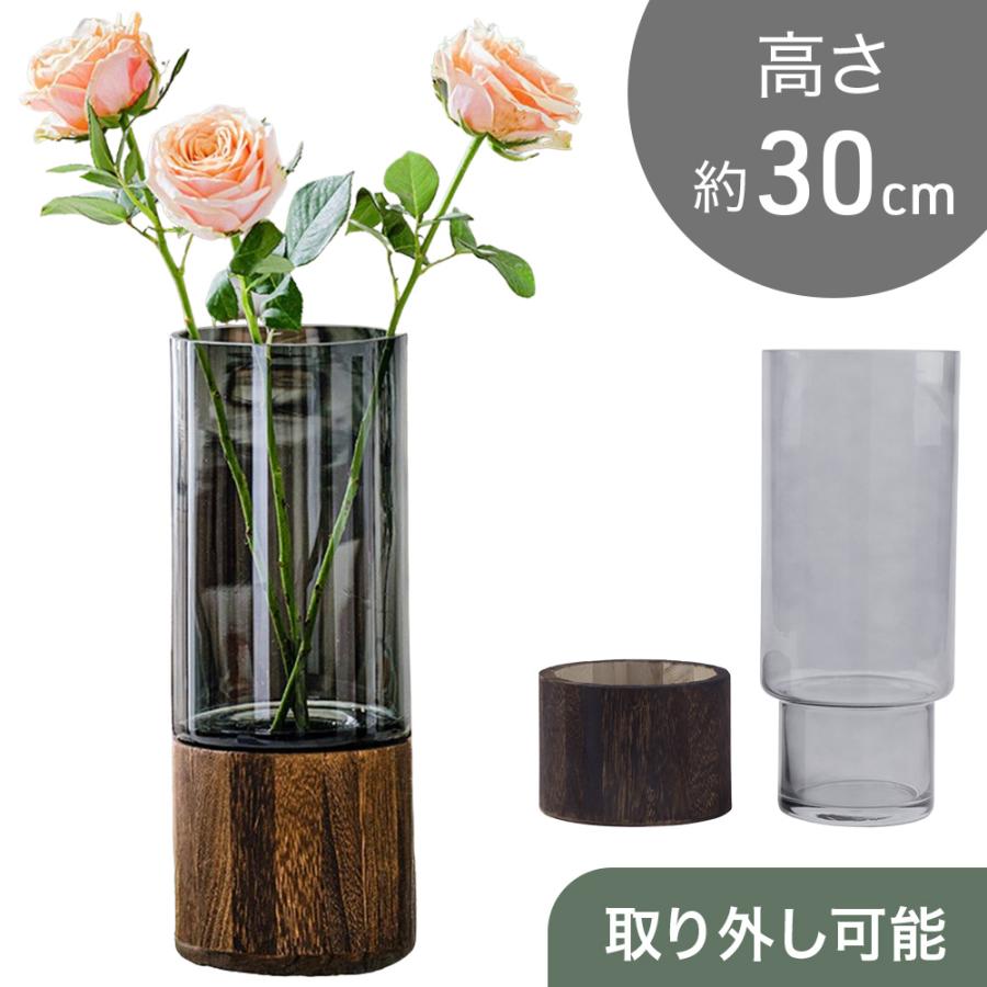 ガラス製 フラワースタンド 花瓶 花器 「縦約100㎝」 花瓶 おしゃれ ガラス 陶器 仏壇 北欧 木製 フラワーベース フラワー