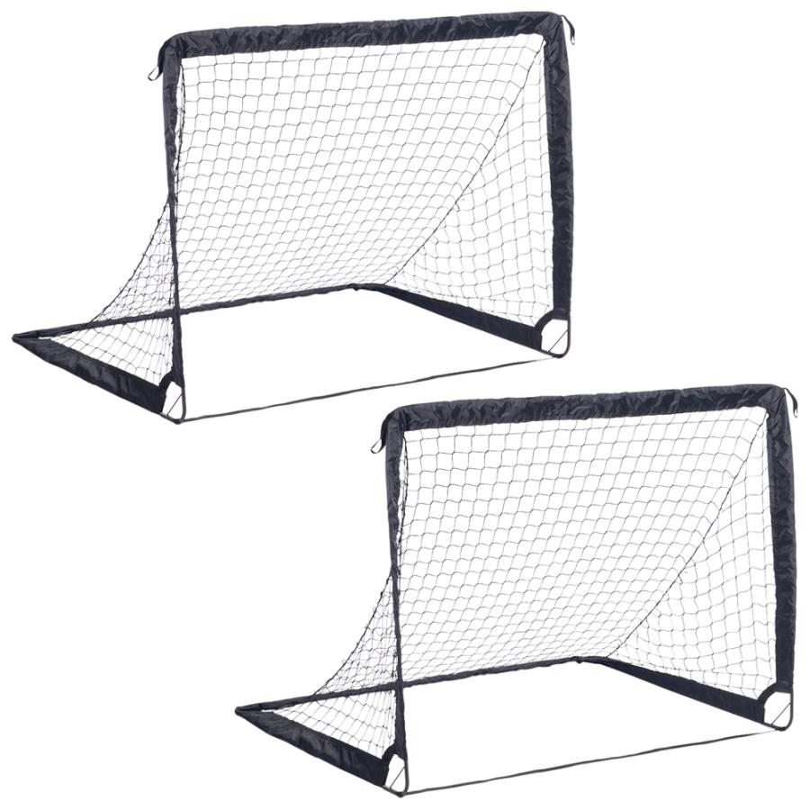 サッカーゴール 折りたたみ 2個セット 124×95cm ブラック 収納バッグ