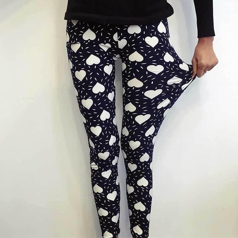 レギンス レギパン スキニー レディース 柄 チェック 花柄 ハート