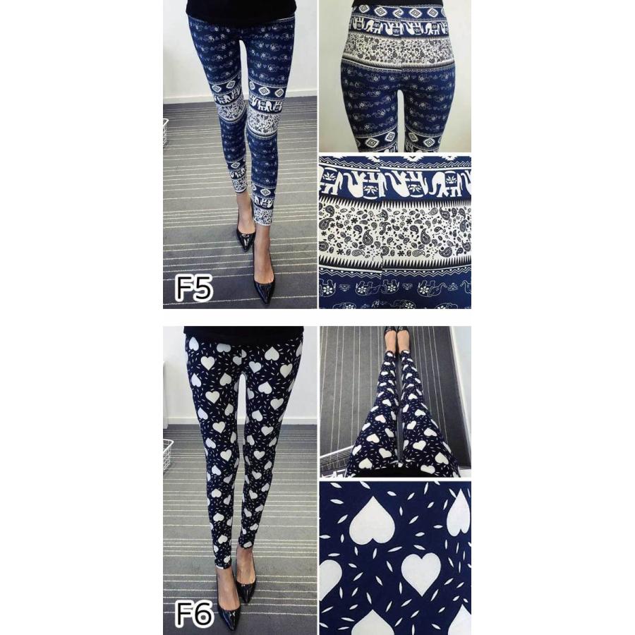 レギンス レギパン スキニー レディース 柄 チェック 花柄 ハート
