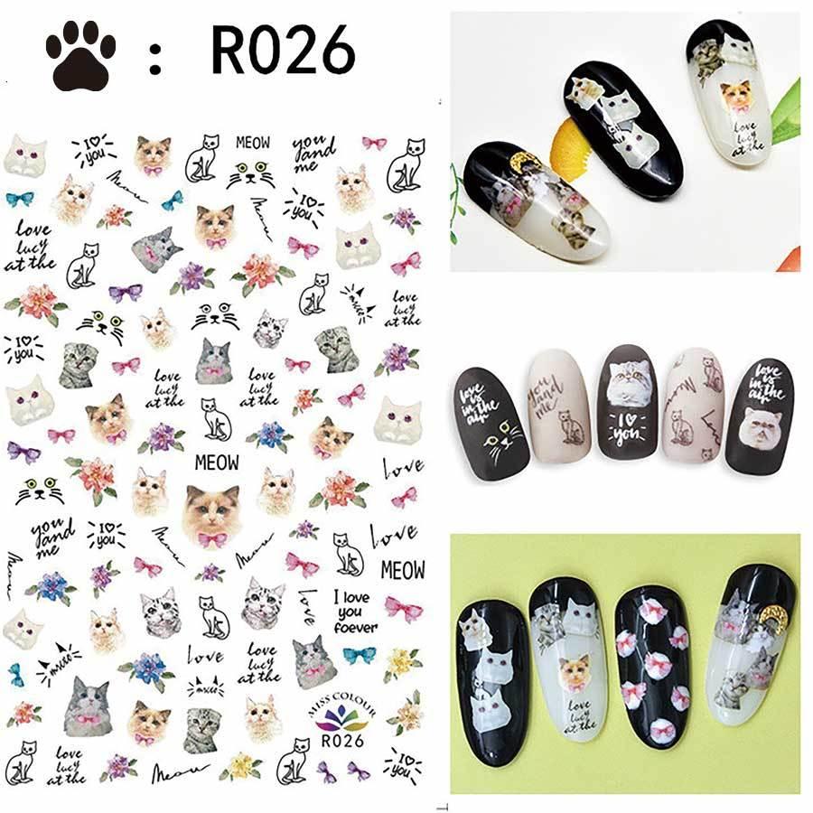 ネイルシール ネイル ネイルアート 極薄 可愛い 猫 ねこ ねこちゃん