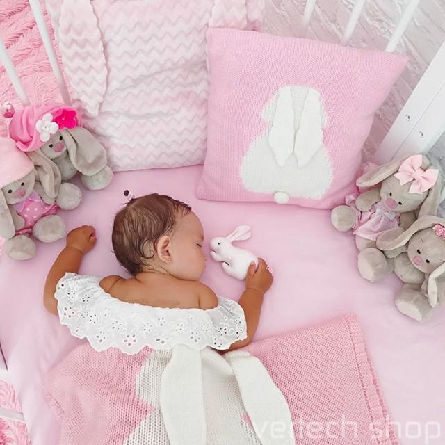 セール】うさぎの耳付きクッションカバー ベビー キッズ ルーム グレー