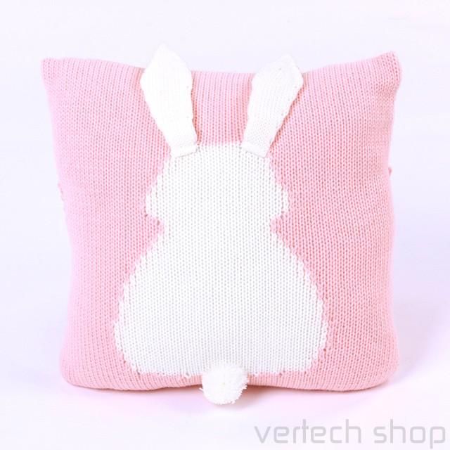 セール】うさぎの耳付きクッションカバー ベビー キッズ ルーム グレー