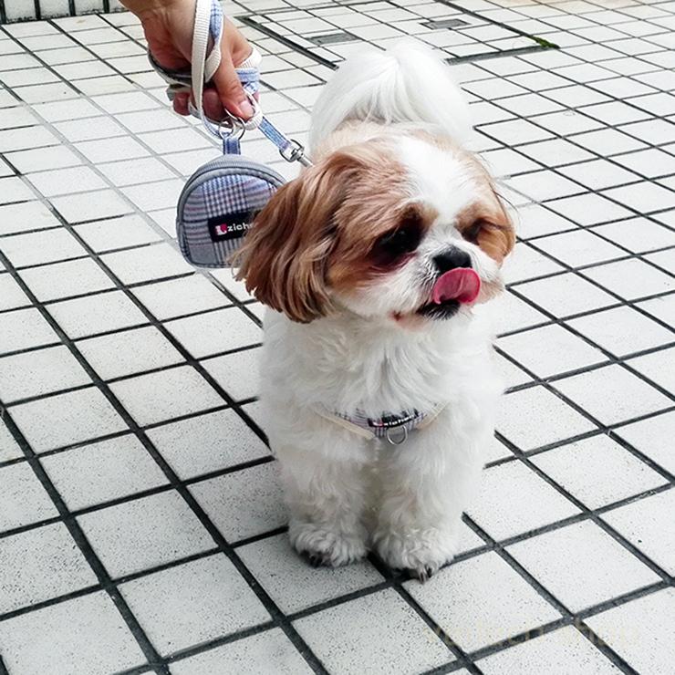 小型犬 中型犬 ハーネスリード トリーツポーチ付 チェック リーダーウォーク ネームプレート タグ 胴輪 ハーネス リード お散歩 お出かけ emilystyle |  | 06