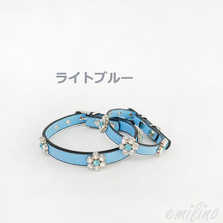 犬用首輪☆お花のキラキラビジュー付き 【T2】【T3】わんちゃん