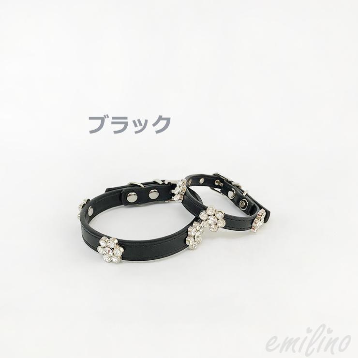 犬用首輪☆お花のキラキラビジュー付き 【T2】【T3】わんちゃん