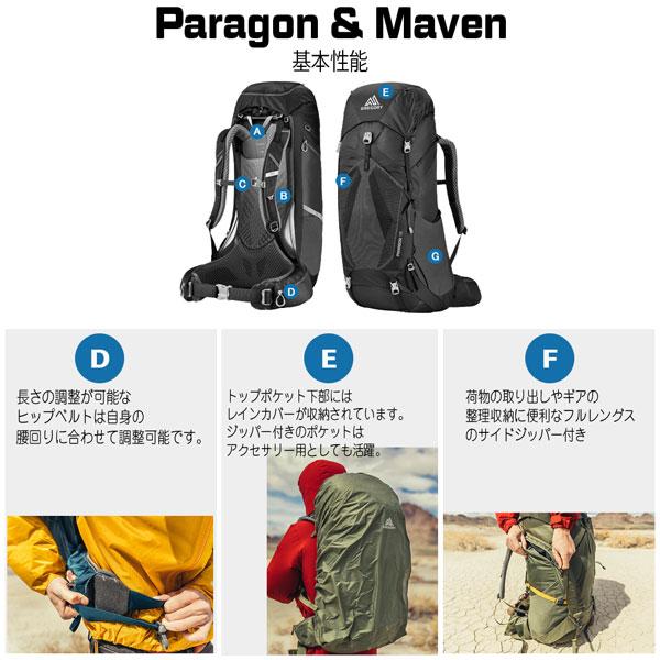 グレゴリー パラゴン48 バサルトブラック GREGORY PARAGON 48 MD/LG 