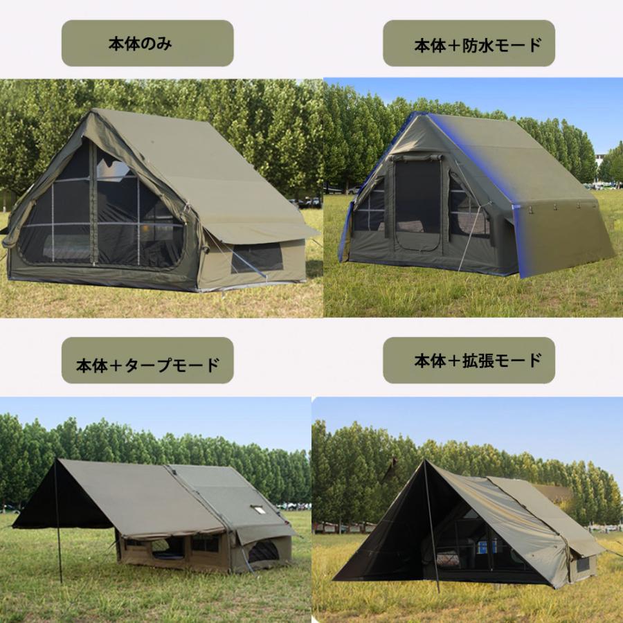 美品！大型エアーテント インフレータブルテント ポリコットン 拡張テント付き エアーテント インフレータブルテント ポリコットン 空気入れ