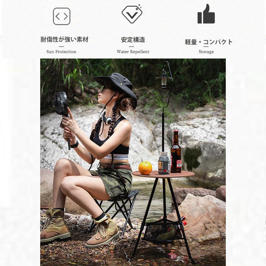 COMPASS+透明ラウンドテーブル キャンプ おしゃれアイテムランタンテーブル