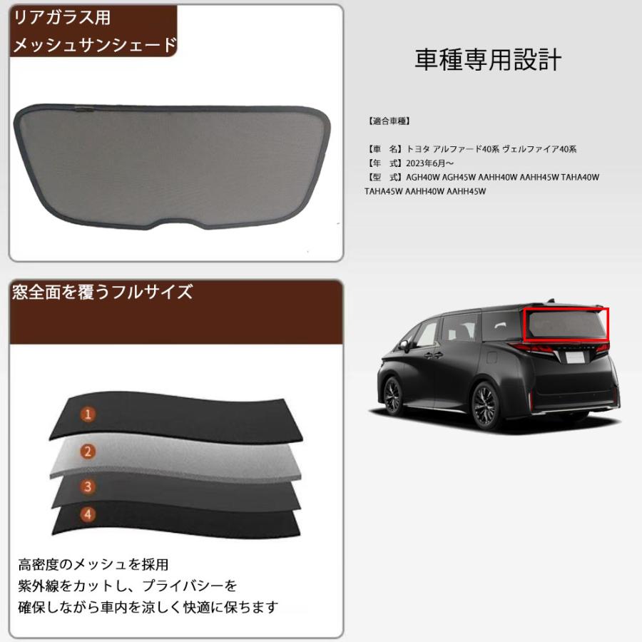 アルヴェル用メッシュサンシェード リア＆サイド全面 アルファード アルファード40系 ヴェルファイア40系 メッシュ