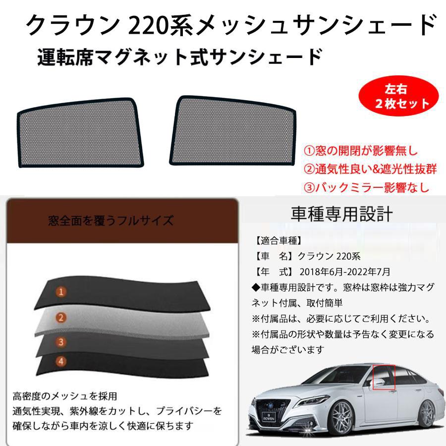 トヨタ クラウン 220系 メッシュサンシェード 運転席用 助手席用