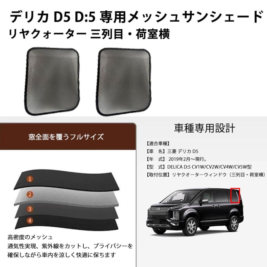 デリカ D5 D:5 互換対応 メッシュ リヤクォーター リアクオーター