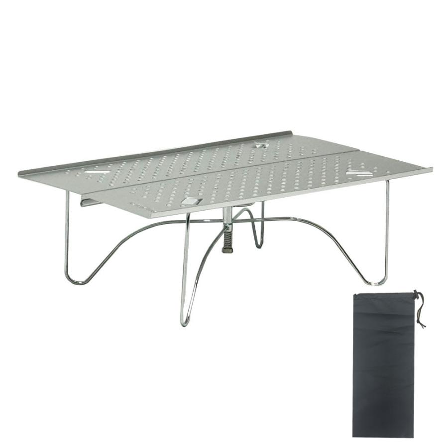 ソロテーブル アルミ 折り畳みテーブル X型安定構造 耐高温 防水 耐久