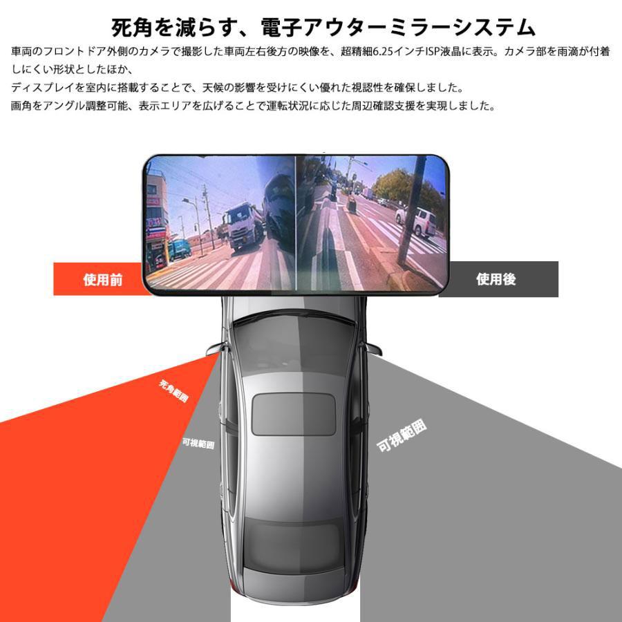 電子サイドミラー サイドカメラ サイドビュー 電子アウターミラー 画面