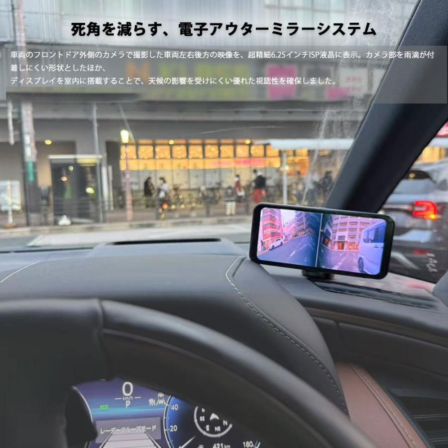 電子サイドミラー サイドカメラ サイドビュー 電子アウターミラー 画面