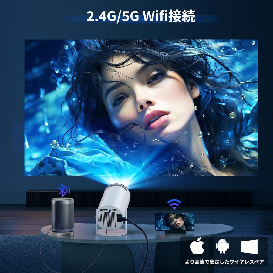 プロジェクター 小型 4K対応 Android TV 11.0 高輝度 自動台形 プロジェクター 小型 4K対応 Android TV 11.0 高輝度 自動台形