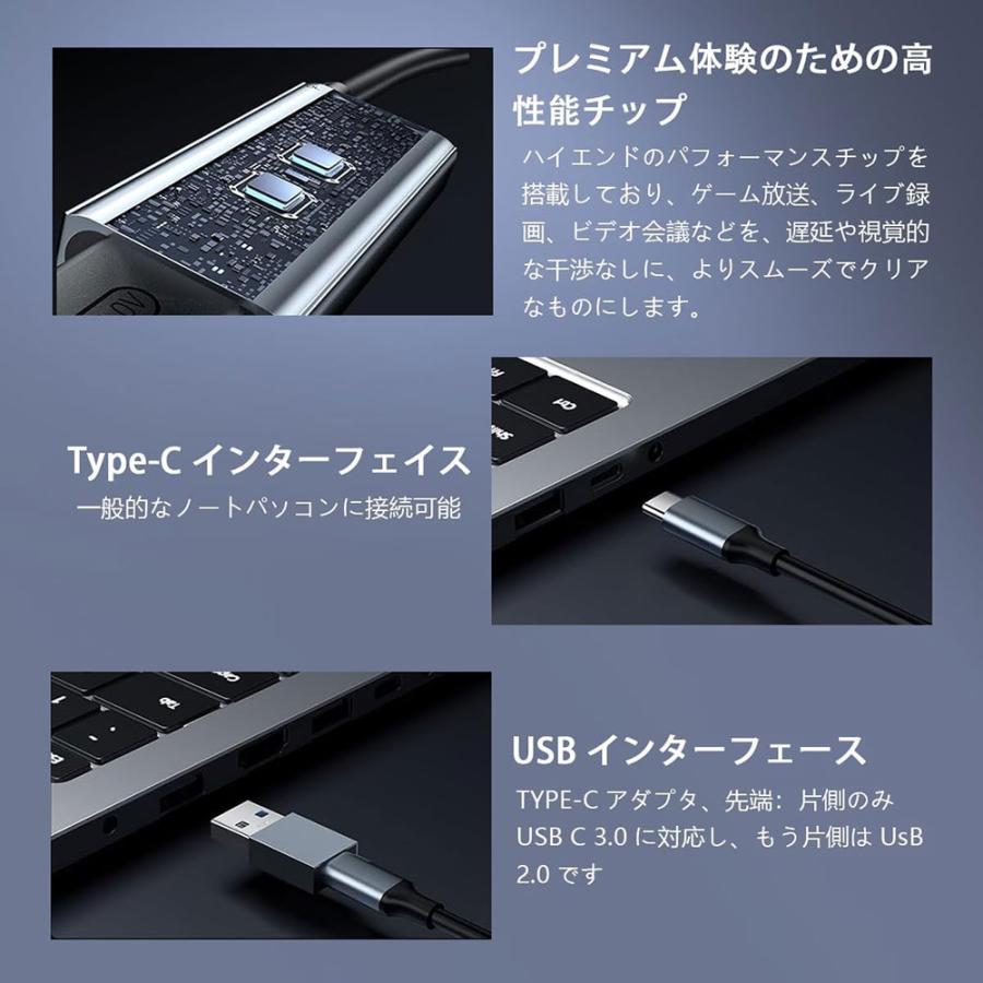 HDMI キャプチャーボード Switch/UVC対応 4K 1080P Type C&USB A&USB C