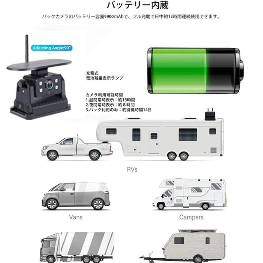 6段ズーム トラックバックモニター 録画機能付 7インチバックカメラ