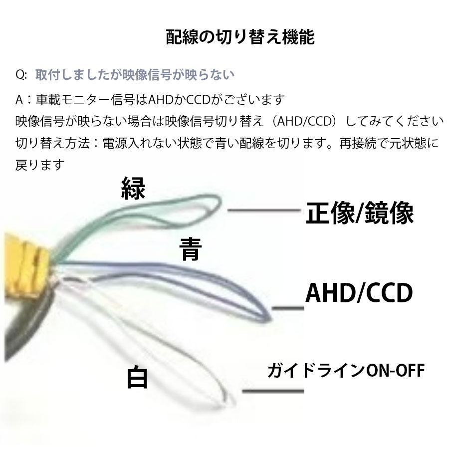 バックカメラ 超広角レンズ 100万画素 CCDセンサー採用 フロント/リア