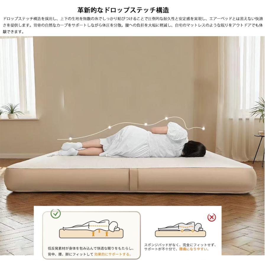電動ポンプ内蔵 20cm インフレーターベッド 高R値 高反発 エアーマット