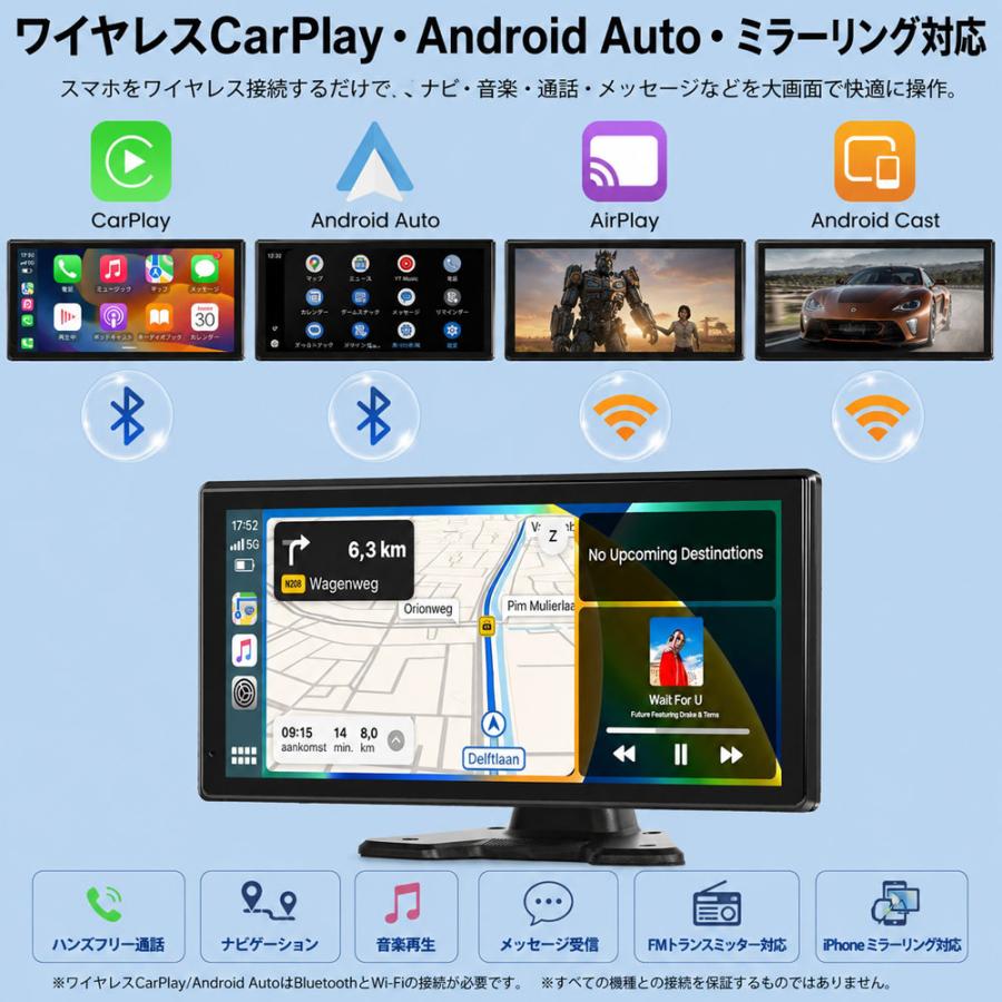 10.36インチ バックモニター バックカメラモニターセット CarPlay