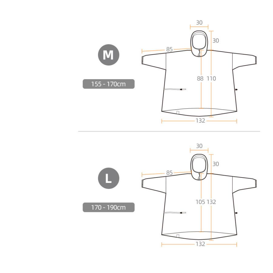 3F UL GEAR 軽量ハイキングポンチョ レインコート リュック対応 UL