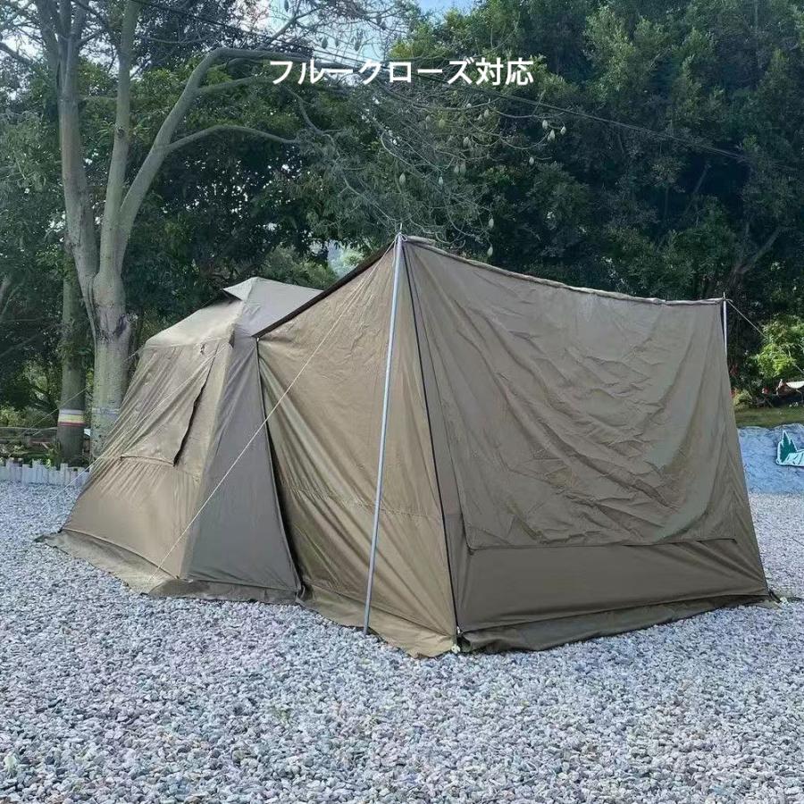 大型 ワンタッチテント ロッジ型テント Tiブラックコーディング 拡張