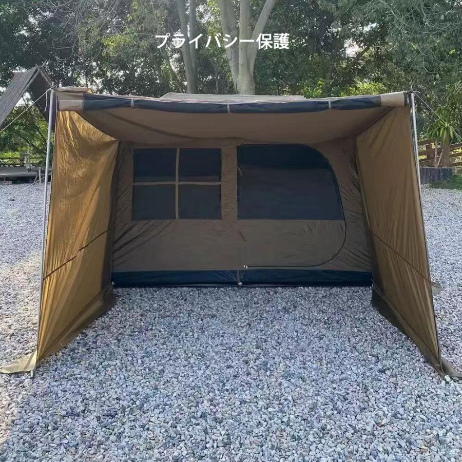 大型 ワンタッチテント ロッジ型テント Tiブラックコーディング 拡張