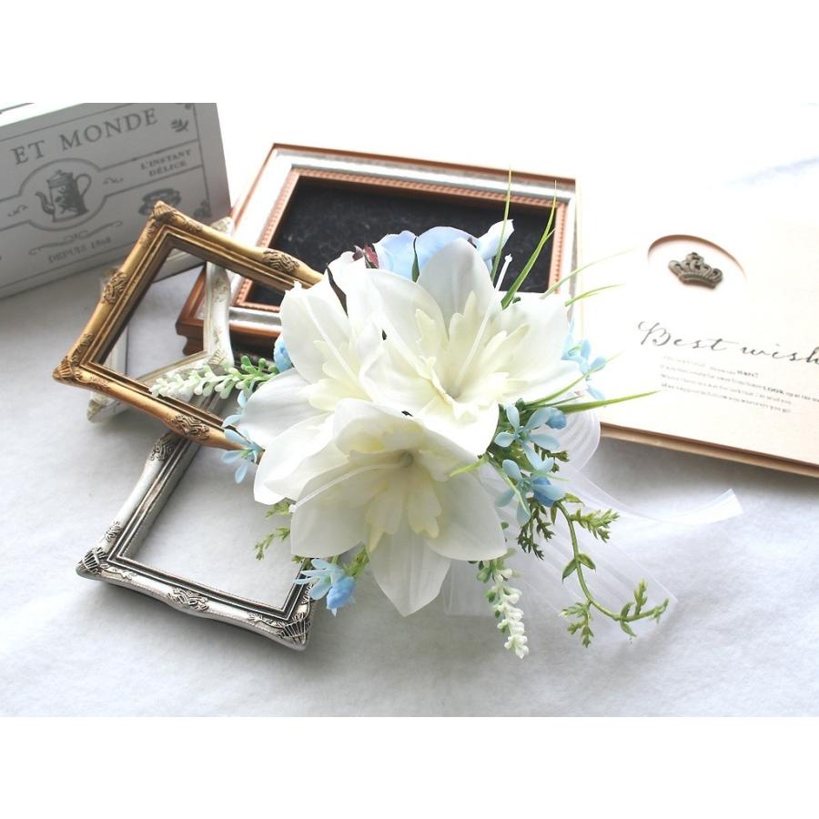 白色のユーチャリスのコサージュ | 