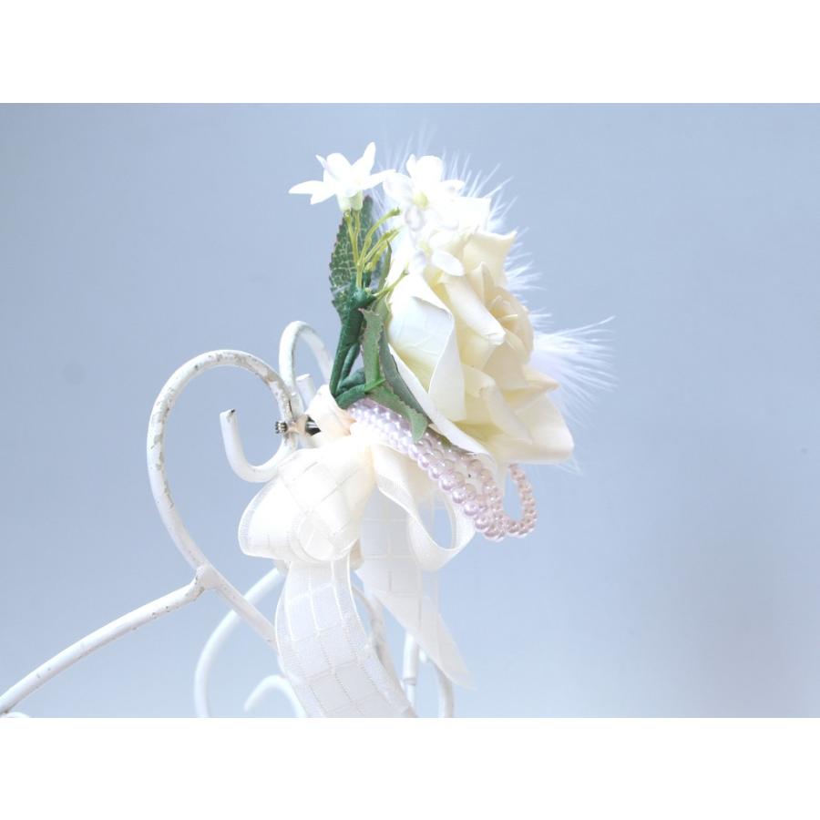 白バラとファーのコサージュ｜vertpalette-store｜04
